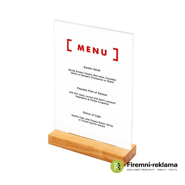 Wooden T Stand Menu Holder - Colour: black, Media Size: A4 (210 x 297 mm)