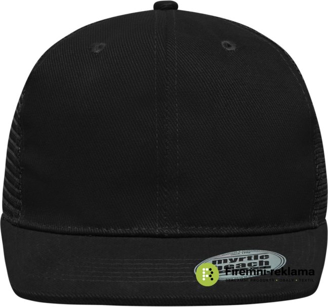 6 Panel Flat Peak Cap - Colour: black, Size: one size
