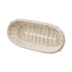 Wicker pastry basket decorated white