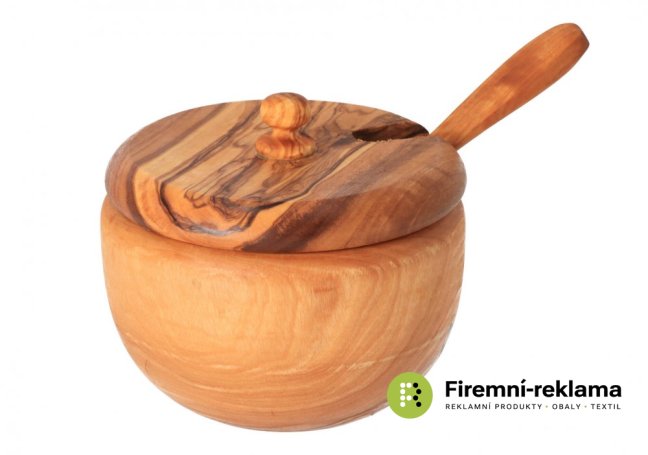Sugar olive wood bowl with spoon