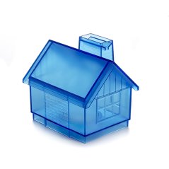 Průhledná pokladnička Dům modrý