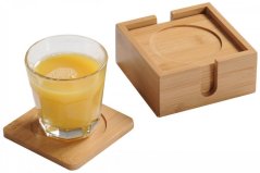 Set of bamboo coasters (6 pcs)