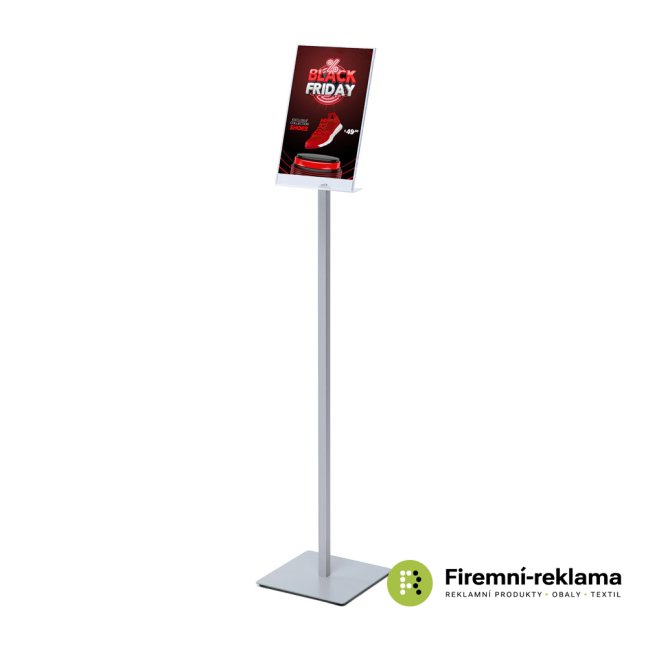 A4 Info Post Floor Stand - Colour: silver, Variant: Info Post Design Slim A4, Media Size: A4 (210 x 297 mm)