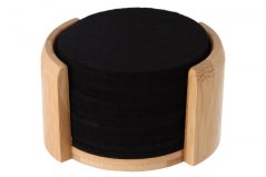 Bamboo tray with coasters 12 pcs