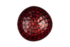 Coconut bowl with red hearts