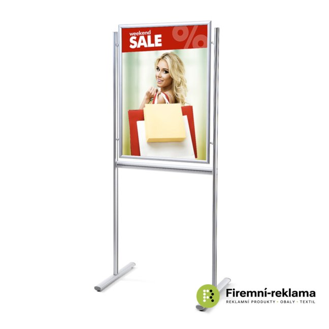 Info Board design Standard - Colour: silver, Variant: Info Board Design Standard 25 mm Mitred Corners 70 x 100 cm, Media Size: 700 x 1000 mm