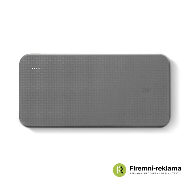 Powerbanka s kapacitou 20000 mAh GP B+ Series černá, přední strana ideální pro reklamní potisk, powerbanka vhodná jako firemní dárek, promo předmět nebo zaměstnanecký benefit