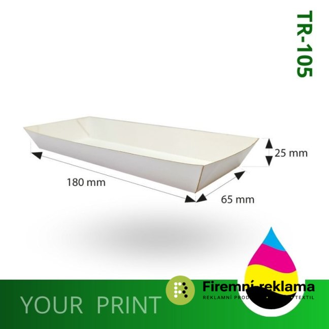 Paper food tray with possibility of custom print