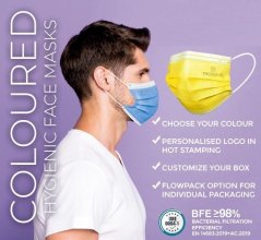 Colorful masks with logo embossing