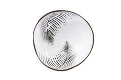 Coconut bowl with coconut leaf