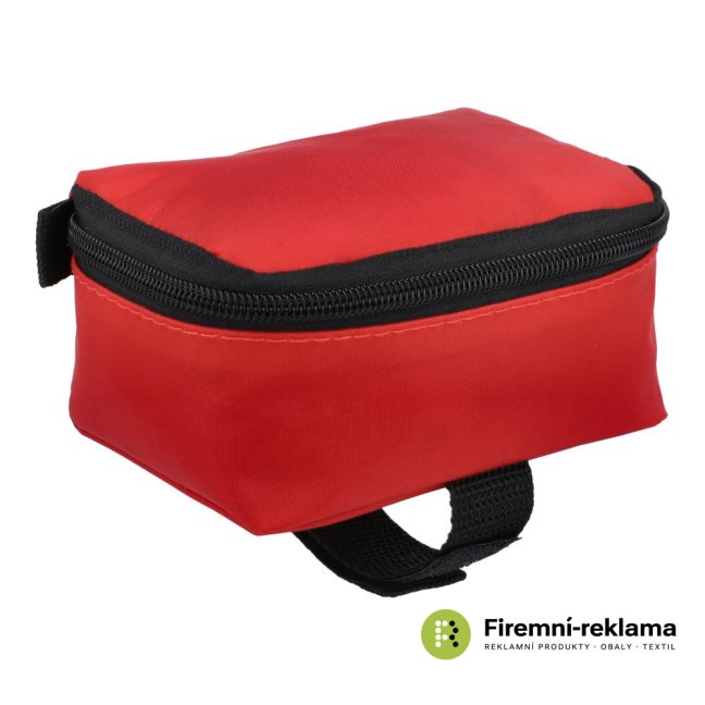 First Aid kit 16pc Fuji: outdoor bicycle first aid kit - suitable for attaching to a bicycle or wrist, suitable for advertising printing on red nylon packaging, contains 16 first aid items, suitable as a corporate gift for employees, sports clubs, event participants
