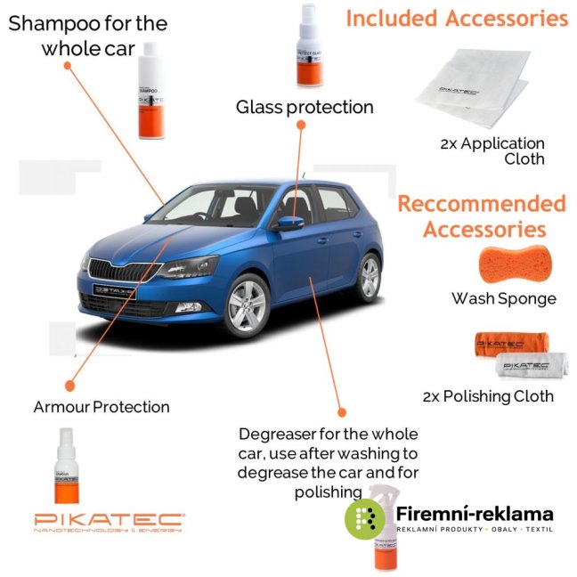 Nanocosmetics for the car Pikatec set Ceramic - Packaging: 20pcs