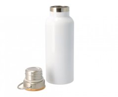 White stainless steel travel bottle