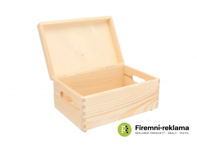 Firemní dárek - Dřevěný box s úchyty 30 x 20 x 14 cm