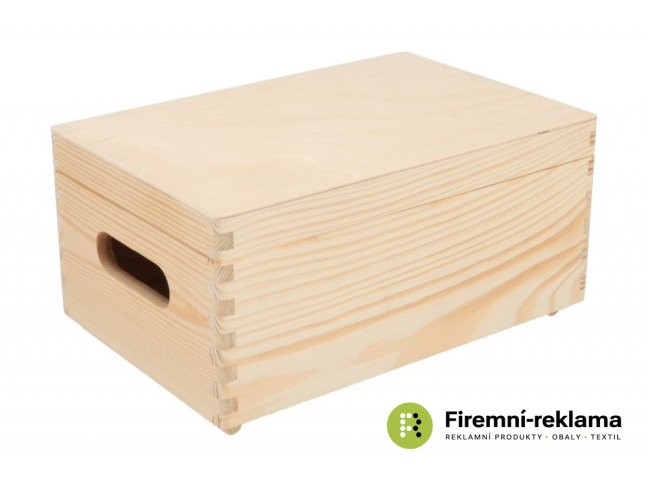 Firemní dárek - Dřevěný box s úchyty 30 x 20 x 14 cm