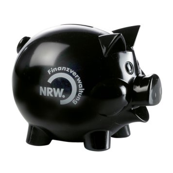 Personalised piggy bank black, money box