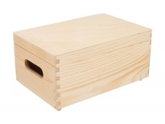 Corporate gift - Wooden box with handles 30 x 20 x 14 cm