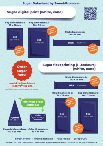 Promotional sugar - packaging and printing