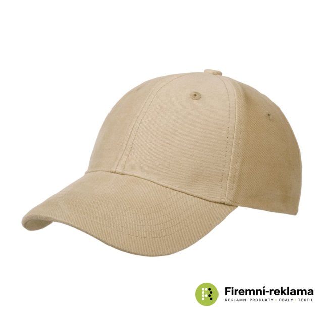 Cap 6 panels with advertising print - Packaging: 100pcs, Colour: white