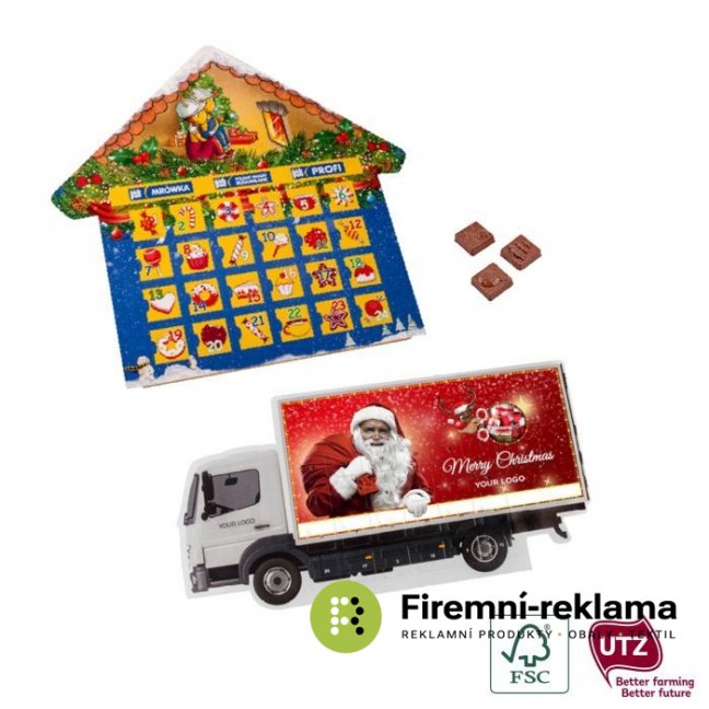 Advent calendar House, Car, Train - Packaging: 100pcs, Type of chocolate: milk