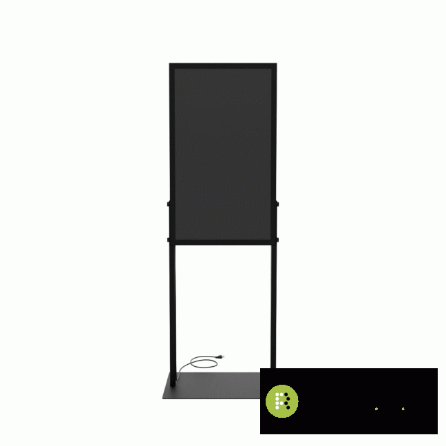 Sky Go 43" digital totem, black, with monitor