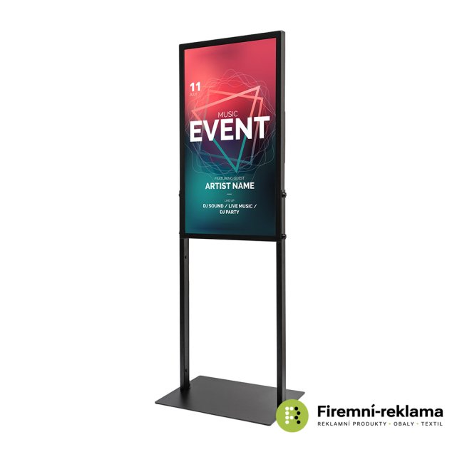 Sky Go 43" digital totem, black, with monitor