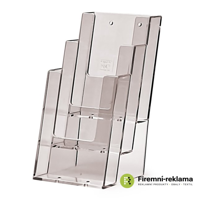2 tier A4 Counter/Wall Brochure Holder - Colour: transparent, Variant: Taymar® Brochure Holder Counter/Wall 3x 1/3 A4 Portrait, Media Size: 3 x DL (99 x 210 mm)