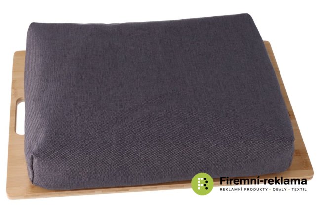 Bamboo serving tray with cushion 45 x 31 cm