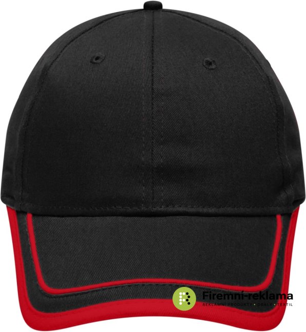 6 Panel Piping Cap - Colour: black/red, Size: one size
