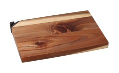 Acacia cutting board with knife sharpener 25 x 18 cm