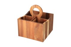 Acacia cutlery stand
