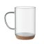 Glass mug with cork bottom 400 ml