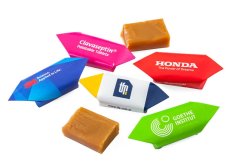 Promotional candies - milk caramels with custom printing