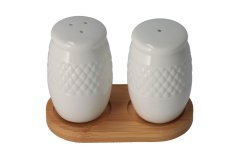 Porcelain-bamboo salt and pepper shaker