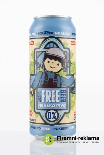 Promotional non-alcoholic beer in a 0.5l can, direct full-color printing on the can, Light draft beer, alcohol content 0.5% or Dark Lemon Radler, alcohol content 0.0%, ideal for trade fairs, corporate events, festivals, promotions and as an original gift for clients and business partners.