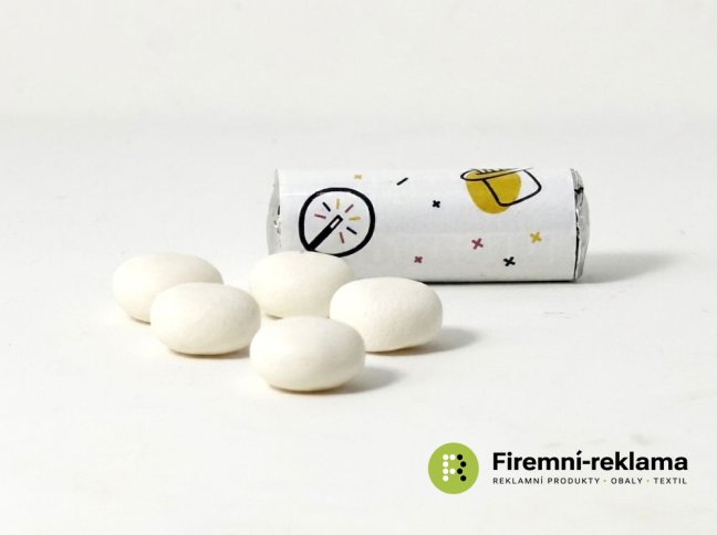 MENTOS Mini Roll s vlastním potiskem, malá rulička 5 mátových bonbonů Mentos, ideální reklamní sladkost pro veletrhy, firemní akce a propagaci značky