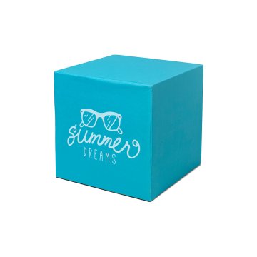 Promotional Seating Cube blue with custom print