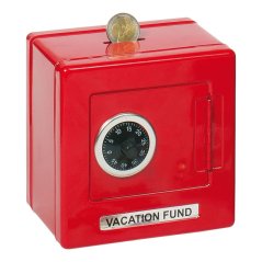 Red metal money box Safe
