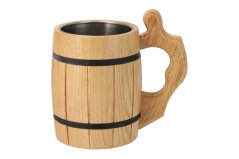 Dubový korbel s nerezovou vložkou - světlý