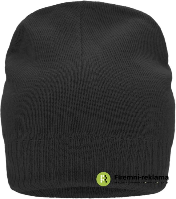 Knitted Beanie with Fleece Inset - Colour: black, Size: one size