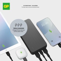 Powerbanka s kapacitou 20000 mAh GP B+ Series, 3 barvy, k nabíjení 3 zařízení současně