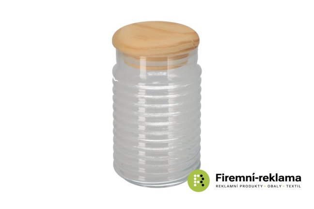Glass jar with wooden lid - 1.1 l