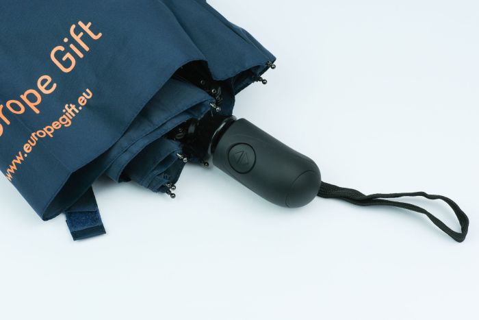 reklamní deštník - tmavě modrý skládací deštník s vlastním potiskem