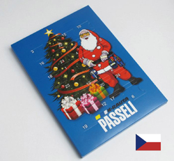Adventní kalendář A4 s reklamním potiskem - český výrobek